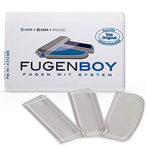 Fugenboy® Fugenglätter 3er Set Made in Germany | Silikonfugen Abzieher, ideal einsetzbar als Fugenspachtel für Fliesen, zur Edelstahl Fugenversiegelung | Patentrechtlich geschütztes Werkzeug