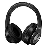 TUINYO Bluetooth-Kopfhörer Over Ear, kabellose Kopfhörer mit Mikrofon, HiFi Stereo, faltbares & leichtes Wireless Headset für TV/PC/Handy und Reisen/Arbeiten (Black)