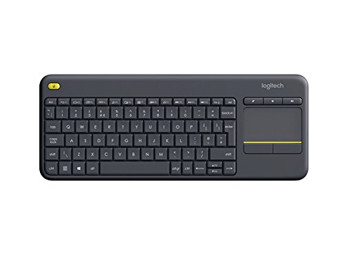 Logitech K400 Plus Kabellose Touch-TV-Tastatur mit integriertem Touchpad, Englishes QWERTY-Layout - Schwarz