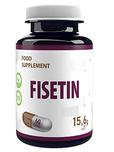 Fisetin 50mg 60 Vegane Kapseln, ähnlich wie Quercetin, Natürliche Anti-Aging, Senolytikum, Laborgeprüft, Hochdosiert, Nicht GVO