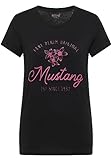 MUSTANG Damen Style Alina C Print T-Shirt, Black 4142, Large