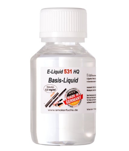 100ml E-Liquid No. 531 HQ Basis-Liquid ohne Aroma zum mischen für E-Zigaretten, Pfeifen und Zigarren 0,0 mg Nikotin