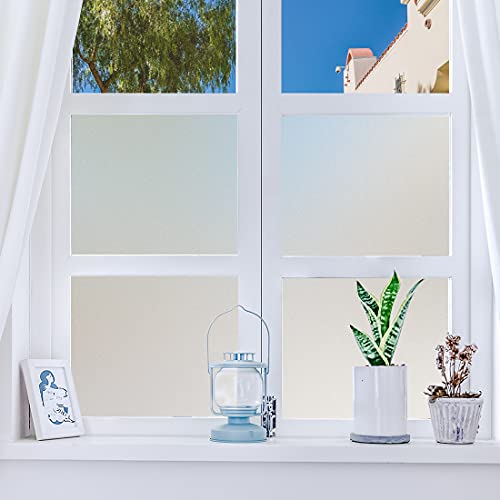 Dktie Fensterfolie, Folie Fenster Sichtschutz, Selbsthaftend Blickdicht Milchglasfolie, Anti-UV Statische Fensterfolien Für Zuhause Badzimmer oder Büro Sichtschutz, 60 x 200 cm