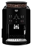 Krups EA8110 Arabica Quattro Force Kaffeevollautomat | 1450 Watt | Wassertankkapazität: 1,8 Liter | Pumpendruck: 15 Bar | 3 Temperaturen und 3 Mahleinstellungen | elegantes Design | Schwarz