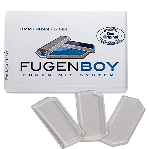 Fugenboy® Silikon Fugenglätter 3er Set | Made in Germany | 11mm, 14mm, 17mm | Fugenspachtel für Fliesen und Edelstahl | Silikonfugen-Abzieher für Küche und Bad | Patentrechtlich geschütztes Werkzeug