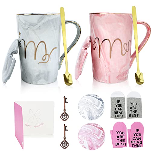 Mr und Mrs Kaffeetassen mit Marmorierung Mustern 12oz, Keramik kaffeebecher, Hochzeits geschenke für brautpaar, Geschenk für Geburtstage, Valentinstag , Jubiläum und Weihnachten