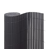 Ventanara® Sichtschutzmatte PVC Sichtschutzzaun Sichtschutz Windschutz für Garten Balkon Terrasse (300 x 200 cm, Grau)