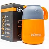 kiinda Thermobehälter Warmhaltebox 500ml BPA frei | Edelstahl Warmhaltebehälter Isolierbehälter Lunchbox für warme Speisen, Babynahrung, Suppe (orange)