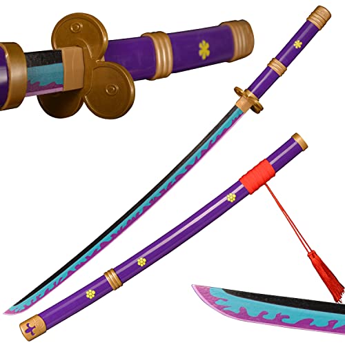 Sword Valley Roronoa Zoro Holzschwert 104cm, Holz Katana, Cosplay Schwert Japanischer Anime --- Yama Enma Violett Schwert
