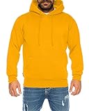 Raff &Taff Hoodie Kapuzenpullover Sweatshirt Sweater Pullover |S-10XL| Sport Alltag Freizeit|Premium Baumwolle Fleece Innenseite (RT-H-401-Senf-5XL)