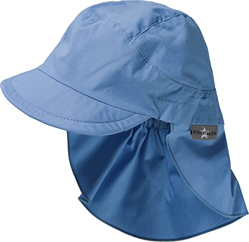 Sterntaler Unisex Kinder Schirmmütze M. Nackenschutz 1531430 Winter Hut, blau 355, 55 EU