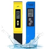 PH Messgerät, PH/TDS/EC Temperatur Tester mit 4 in 1 Set, 0-14 pH-Messbereich-±0,1 pH-Genauigkeit, PH Wert Messgerät Pool Trinkwasser Schwimmbad Aquarium Pools,Leitwertmessgerät mit
