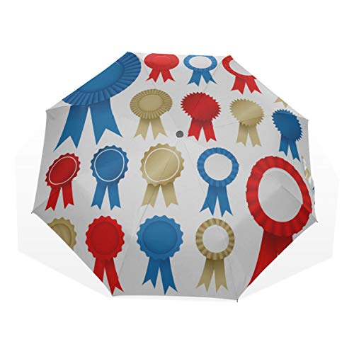 Regenschirme Kompakte Medaille Trophäe Symbolischer Sieg 3-Fach Kunstschirme (außerhalb Druck Gefaltete Regenschirme für Frauen Mädchen Faltschirm Regenschirm Regenschirm