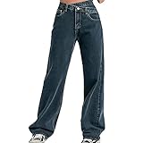 FNKDOR Boyfriend Jeans Damen Hoher Taille Loose Baggy Weite Jeans Wide Leg Jeans Nr#17