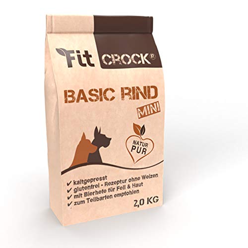 cdVet Fit-Crock Hundefutter trocken Basic Rind Mini 10 kg, getreidefrei