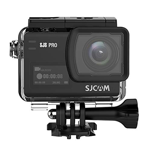 SJCAM SJ8 Pro Action Kamera 4K / 60FPS WiFi Sports Cam 2,3 Zoll Touchscreen mit 170 ° Weitwinkelobjektiv EIS 8X Digitalzoom wasserdichte Kamera Schwarz