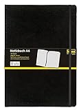 Idena 209280 - Notizbuch DIN A4, kariert, Papier cremefarben, 192 Seiten, 80 g/m², Hardcover in schwarz, 1 Stück
