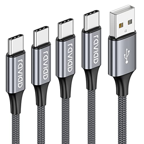RAVIAD USB Typ C Kabel, [4Pack 0.5M 1M 2M 3M] Nylon Typ C Ladekabel und Datenkabel USB C Schnellladekabel für Samsung Galaxy S10/S9/S8+, Huawei P30/P20, Google Pixel, Sony Xperia XZ, OnePlus 6T