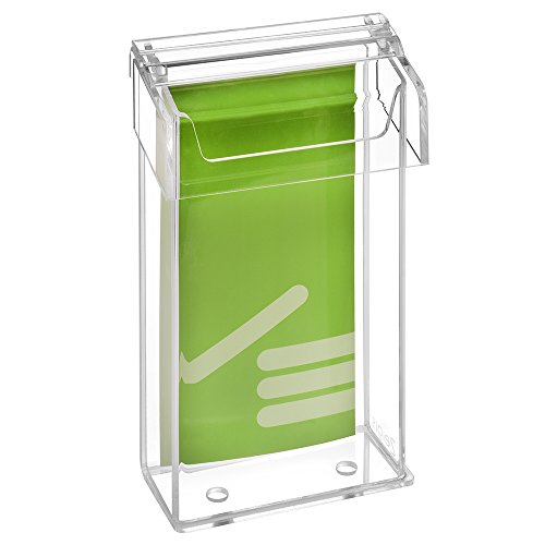 DIN Lang Prospektbox/Prospekthalter/Flyerhalter im Hochformat, wetterfest, für Außen, mit Deckel, aus glasklarem Acrylglas - Zeigis®