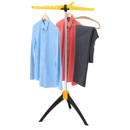 art moon Elm Robuster Faltbarer Kleiderlüfter, Kleiderbügelständer, Wäscheständer drinnen/draußen, maximale Kapazität 22 kg oder 63 Kleiderbügel, einfach zu montieren, Orange