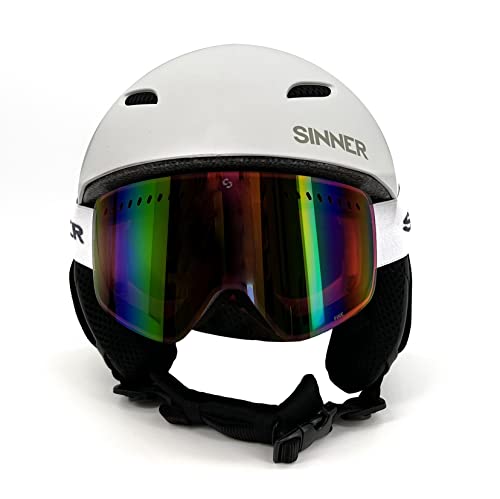 Sinner Skihelm + Skibrille Bündel – Mit Visier - Damen und Herren - Zertifizierter Sicherheit – Größenverstellbar - 100% UV Schutz…