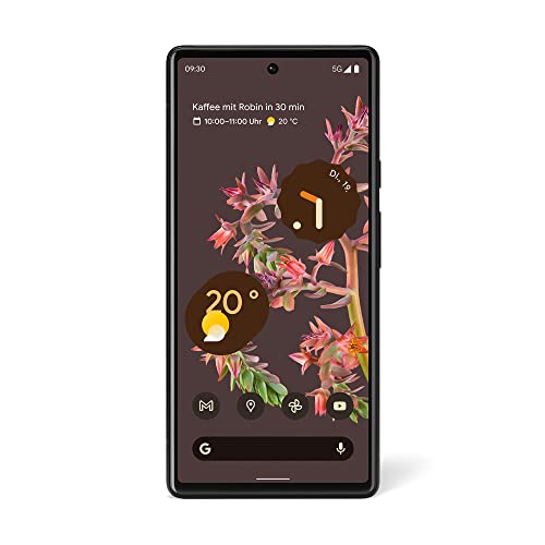 Google Pixel 6 – Android 5G Smartphone ohne SIM-Lock mit 50 Megapixel-Kamera und Weitwinkelobjektiv – [128 GB] – Stormy Black