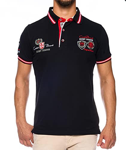 CARISMA Herren Polo-Shirt mit Stickerei, Black, XL