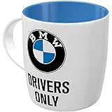 Nostalgic-Art Retro Kaffee-Becher - BMW - Drivers Only, Große Lizenz-Tasse mit BMW-Motiv, Vintage Geschenk-Idee für BMW Zubehör Fans, 330 ml, bunt, 43051