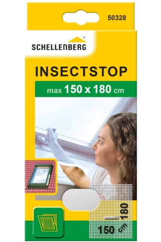 Schellenberg 50328 Fliegengitter für Dachfenster mit Reißverschluss, Insektenschutz, Mückenschutz, 150 x 180 cm