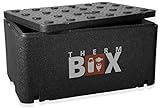 THERM BOX Styroporbox Groß GN 1/1 46 Liter Isolierbox Thermobox Warmhaltebox Kühlbox Thermobehälter Innen: 54x34,5x24cm Wiederverwendbar