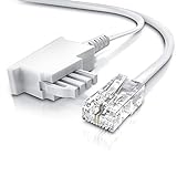 CSL - Internet Kabel Routerkabel - TAE-F Stecker auf RJ45 Stecker - 3m - Internetkabel – Router an die Telefondose – Kompatibel mit DSL VDSL Fritzbox Internet Router an Telefondose TAE - weiß
