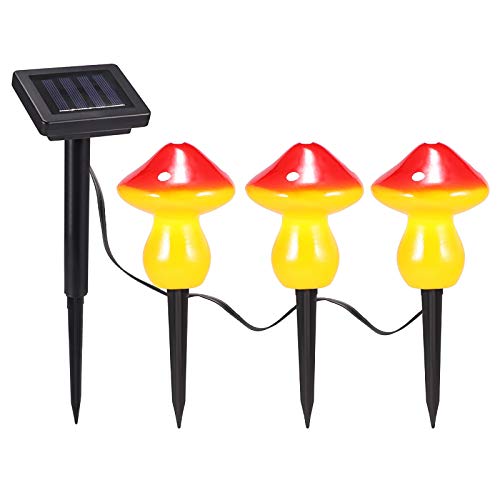 ACCEDE Solar-Pilzlampe, 4 Farben, IP44, wasserdicht, Gartenlicht, LED-Pilz-Dekoration für Rasen, Hof, Weg