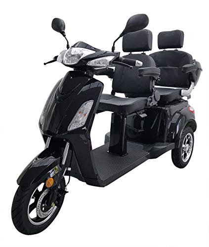 Elektromobil VITA CARE 2000 Li, herausnehmbarer Lithium Akku, 2 Sitzplätze, Seniorenmobil Senioren-Roller mit Straßenzulassung E-Roller Produktvideo, Schwarz