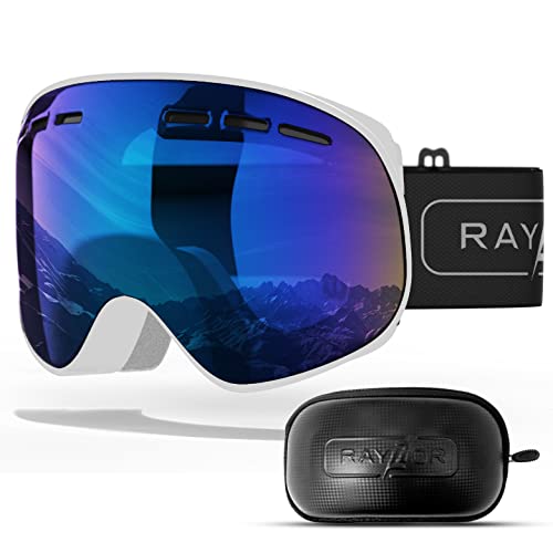RayZor Skibrillen Snowboard Brille für Männer & Frauen – Magnetische Gläser – OTG Ski Brille mit UV400 Schutz – Anti-Beschlag & bruchsicher – Blendfreie Skibrille für Männer, Frauen, Jungen & Mädchen