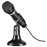 Speedlink CAPO Desk & Hand Microphone - Tisch- und Handmikrofon - exzellente Klangqualität für Sprach- und Gesangsaufnahmen, schwarz