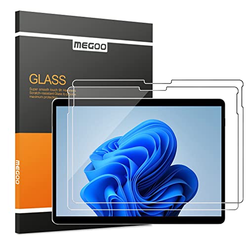 [2 Stück] MEGOO Displayschutzfolie aus gehärtetem Glas für Microsoft Surface Pro 8/ X (13 Zoll), blasenfreie Installation, Kratzfest, freundlicher Touch-Displayschutz