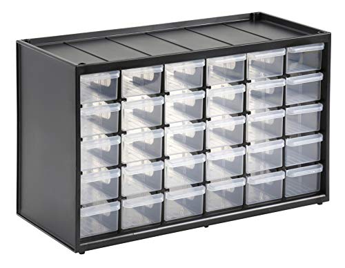 Stanley Kleinteilemagazin (36,5 x 15,5 x 22,5 cm, mit 30 Schubladen, bruchfester Kunststoffrahmen, transparente Schubladen, geeignet für Wandmontage) 1-93-980