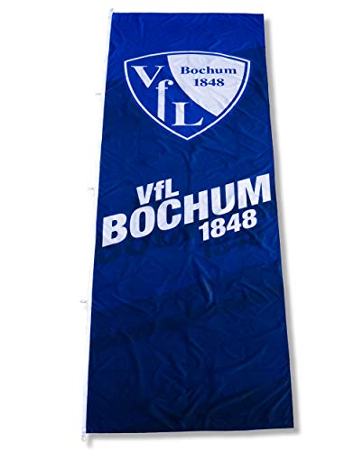 VFL Bochum 1848 Hissfahne Fahne Flagge - 120x400cm - Hochformat - mit Karabiner - Original Lizenzprodukt