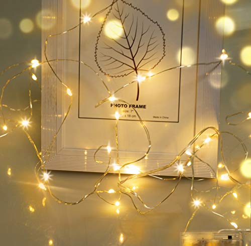 LED Lichterkette,Cshare 3m 30LEDs Draht Micro Lichterkette, Ramadan Dekoration Lichterkette AA Batterie betrieb für Party, Garten, Weihnachten, Hochzeit, Beleuchtung, Zimmer (Warmweiß)