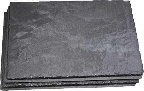 Schieferplatten im 6er Sparset 30x20cm aus deutscher Herstellung | schwarz Kanten und Oberfläche gespalten