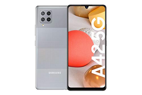 Samsung Galaxy A42 5G Android Smartphone ohne Vertrag, 4 Kameras, großer 5.000 mAh Akku, 6,6 Zoll Super AMOLED-Display, 128 GB/4 GB RAM, 5G Datenverbindung, Handy in Grau, deutsche Version