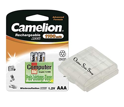 2X Camelion AAA Akkus Micro 1100mAh ohne Memoryeffekt für Telefon Telefone Telekom Speedphone 10 100 500 11 31 51 +OSS Akkubox