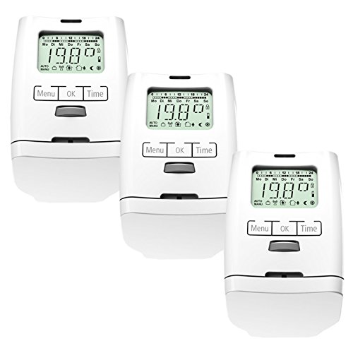 3 Stück Premium Elektronischer Heizkörperthermostat Thermostat Thermostatventil HT 2000 Made in Germany