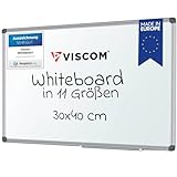 VISCOM Whiteboard magnetisch - 30 x 40 cm - Magnettafel in 11 Größen - Magnetwand kratzfest & beschreibbar - mit Aluminium-Rahmen - für Hoch- und Querformat