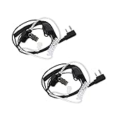 UAYESOK Funkgerät Headset Security Schallschlauch Ohrhörer 2 Pin Kopfhörer mit PTT Mikrofon für Kenwood Baofeng UV-5R BF-88S VF-88E Wouxun Retevis Walkie Talkie (2 Stück)