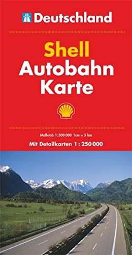 Shell Länderkarte Autobahnkarte Deutschland 1:500.000