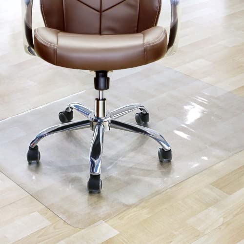 Bodenschutzmatte Transparent, Bürostuhl Unterlage 90x120 cm, Transparent Bodenschutzmatte für Hartböden, PVC Matte für Bürostuhl, rutschfest