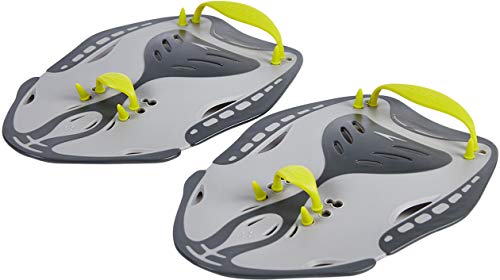 Speedo Power Paddle Fingerpaddel, Handpaddel, Grau/Limette, Größe M