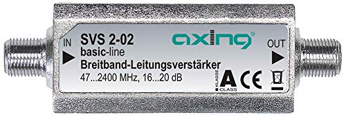 Axing SVS 2-02 Satelliten-Leitungsverstärker Inline Breitband (20 dB, 47 - 2400 MHz)