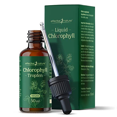 effective nature - Liquid Chlorophyll aus Alfalfa - 50 ml - Ohne Konservierungsstoffe - Besonders Natürliches, Flüssiges Chlorophyll